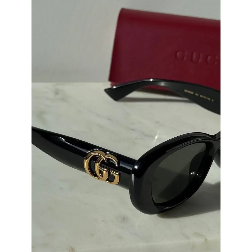 NEW Gucci GG1829SK Black Oval Marmont Sunglasses
